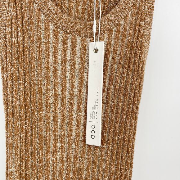 One Grey Day | NWT Dani Tank Dress in Falafel Tan Ribbed Knit Midi XS - Picture 5 of 11